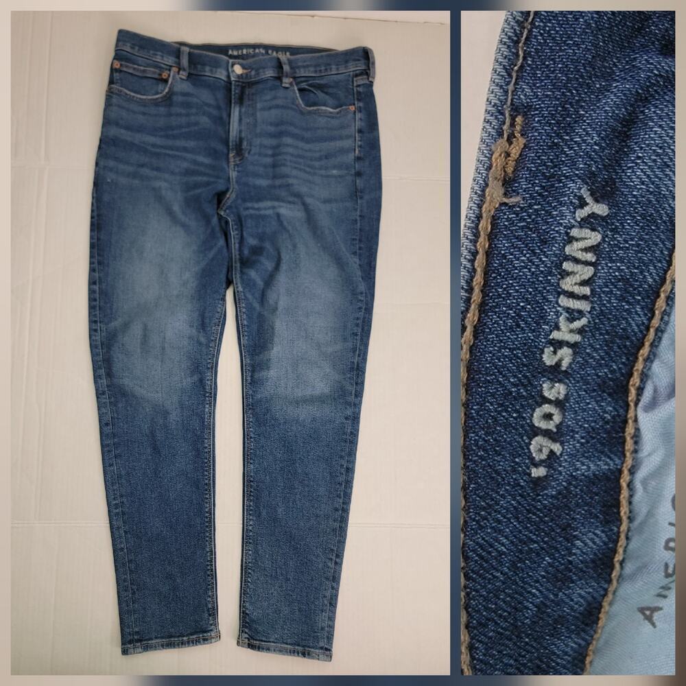 AMERICAN EAGLE Jeans Womens Sz 14 High Rise 90's Skinny Stretch AEO